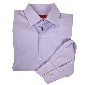 HUGO - Hugo Boss Men’s Button Front Shirt | Size 14 1/2 | Purple